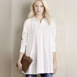 Maeve Anthropologie Cotton Tunic Mini Dress Ivory White Small